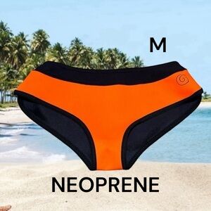 GLIDESOUL Neoprene Bikini Bottoms Size Medium Orange and Black Wetsuit Fabric